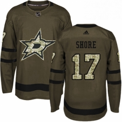 Mens Adidas Dallas Stars 17 Devin Shore Premier Green Salute to Service NHL Jersey 