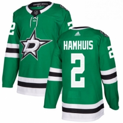 Mens Adidas Dallas Stars 2 Dan Hamhuis Premier Green Home NHL Jersey 