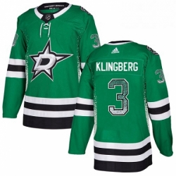 Mens Adidas Dallas Stars 3 John Klingberg Authentic Green Drift Fashion NHL Jersey 