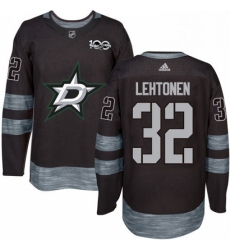 Mens Adidas Dallas Stars 32 Kari Lehtonen Premier Black 1917 2017 100th Anniversary NHL Jersey 