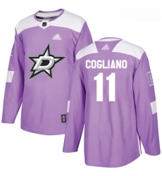 Stars #11 Andrew Cogliano Purple Authentic Fights Cancer Stitched Hockey Jersey