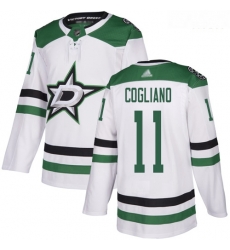 Stars #11 Andrew Cogliano White Road Authentic Stitched Hockey Jersey