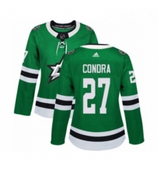 Womens Adidas Dallas Stars 27 Erik Condra Premier Green Home NHL Jersey 