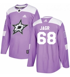 Youth Adidas Dallas Stars 68 Jaromir Jagr Authentic Purple Fights Cancer Practice NHL Jersey 