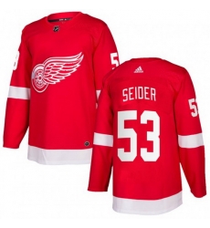 Men Detroit Red Wings 53 Moritz Seider Red Stitched jersey