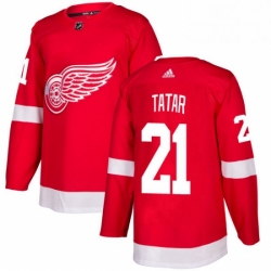 Mens Adidas Detroit Red Wings 21 Tomas Tatar Authentic Red Home NHL Jersey 