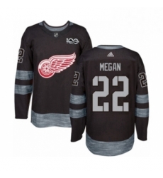 Mens Adidas Detroit Red Wings 22 Wade Megan Authentic Black 1917 2017 100th Anniversary NHL Jersey 