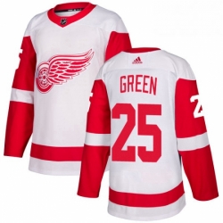 Mens Adidas Detroit Red Wings 25 Mike Green Authentic White Away NHL Jersey 