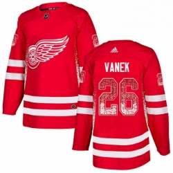 Mens Adidas Detroit Red Wings 26 Thomas Vanek Authentic Red Drift Fashion NHL Jersey 