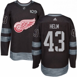 Mens Adidas Detroit Red Wings 43 Darren Helm Premier Black 1917 2017 100th Anniversary NHL Jersey 