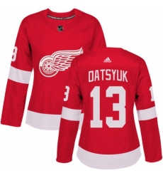 Womens Adidas Detroit Red Wings 13 Pavel Datsyuk Premier Red Home NHL Jersey 