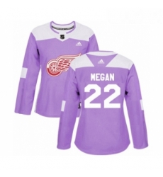 Womens Adidas Detroit Red Wings 22 Wade Megan Authentic Purple Fights Cancer Practice NHL Jersey 