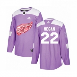 Youth Adidas Detroit Red Wings 22 Wade Megan Authentic Purple Fights Cancer Practice NHL Jersey 