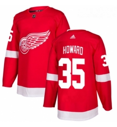 Youth Adidas Detroit Red Wings 35 Jimmy Howard Authentic Red Home NHL Jersey 