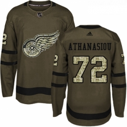 Youth Adidas Detroit Red Wings 72 Andreas Athanasiou Premier Green Salute to Service NHL Jersey 