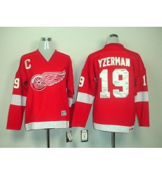 Youth kids Detroit Red Wings #19 STEVE YZERMAN jerseys red C patch