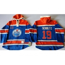 Edmonton Oilers #19 Justin Schultz Light Blue Sawyer Hooded Sweatshirt Stitched NHL Jersey