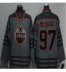 Edmonton Oilers #97 Connor McDavid Charcoal Cross Check Fashion Stitched NHL Jersey