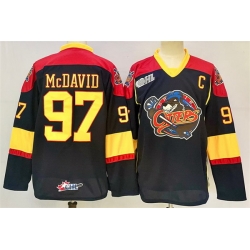 Men Edmonton Oilers 97 Connor McDavid Black 2024 25 With C Patch Heritage Classic Primegreen Stitched Jersey