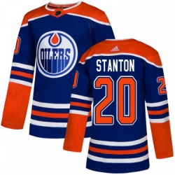 Mens Adidas Edmonton Oilers 20 Ryan Stanton Premier Royal Blue Alternate NHL Jersey 