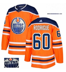 Mens Adidas Edmonton Oilers 60 Olivier Rodrigue Authentic Orange Fashion Gold NHL Jersey 