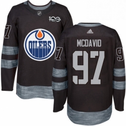 Mens Adidas Edmonton Oilers 97 Connor McDavid Authentic Black 1917 2017 100th Anniversary NHL Jersey 