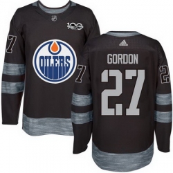 Oilers #27 Boyd Gordon Black 1917 2017 100th Anniversary Stitched NHL Jersey