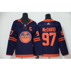 Oilers 29 Connor McDavid Navy Women 50th Anniversary Adidas Jersey