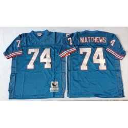 Oilers 74 Bruce Matthews Blue Throwback Jersey