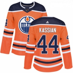 Womens Adidas Edmonton Oilers 44 Zack Kassian Authentic Orange Home NHL Jersey 