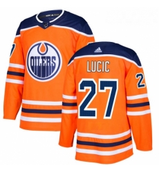 Youth Adidas Edmonton Oilers 27 Milan Lucic Authentic Orange Home NHL Jersey 