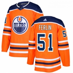 Youth Adidas Edmonton Oilers 51 Brian Ferlin Authentic Orange Home NHL Jersey 