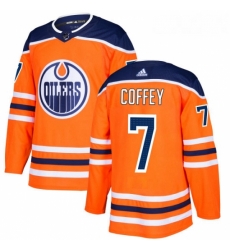 Youth Adidas Edmonton Oilers 7 Paul Coffey Authentic Orange Home NHL Jersey 