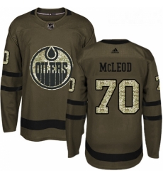 Youth Adidas Edmonton Oilers 70 Ryan McLeod Authentic Green Salute to Service NHL Jersey 