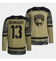 Men Florida Panthers 13 Sam Reinhart 2022 Camo Military Appreciation Night Stitched jersey