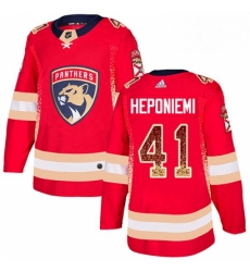 Mens Adidas Florida Panthers 41 Aleksi Heponiemi Authentic Red Drift Fashion NHL Jersey 