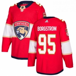 Mens Adidas Florida Panthers 95 Henrik Borgstrom Premier Red Home NHL Jersey 