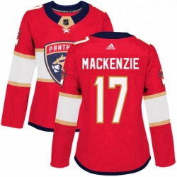 Womens Adidas Florida Panthers 17 Derek MacKenzie Premier Red Home NHL Jersey 