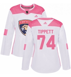 Womens Adidas Florida Panthers 74 Owen Tippett Authentic WhitePink Fashion NHL Jersey 