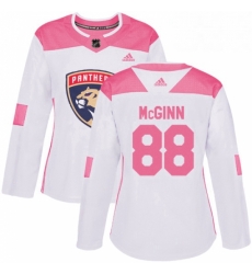 Womens Adidas Florida Panthers 88 Jamie McGinn Authentic WhitePink Fashion NHL Jersey 