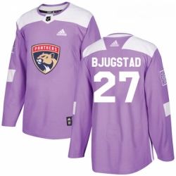 Youth Adidas Florida Panthers 27 Nick Bjugstad Authentic Purple Fights Cancer Practice NHL Jersey 