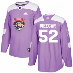 Youth Adidas Florida Panthers 52 MacKenzie Weegar Authentic Purple Fights Cancer Practice NHL Jersey 