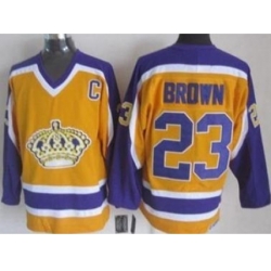 Los Angeles Kings #23 Dustin Brown Yellow Stitched NHL Jersey