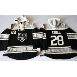 Los Angeles Kings #28 Jarret Stoll Black Sawyer Hooded Sweatshirt Stitched NHL Jersey