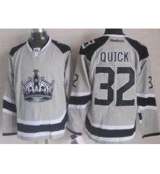 Los Angeles Kings 32 Jonathan Quick Grey NHL Jerseys 2014 New Style