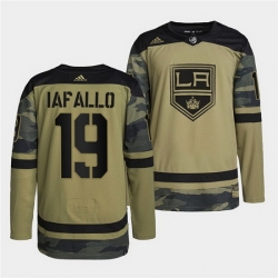 Men Los Angeles Kings 19 Alex Iafallo 2022 Camo Military Appreciation Night Stitched jersey