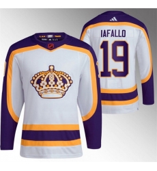 Men Los Angeles Kings 19 Alex Iafallo White 2022 Reverse Retro Stitched Jersey