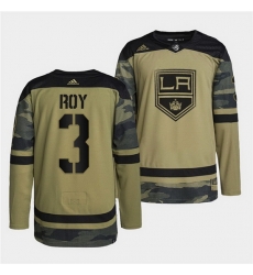 Men Los Angeles Kings 3 Matt Roy 2022 Camo Military Appreciation Night Stitched jersey