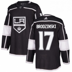 Mens Adidas Los Angeles Kings 17 Jonny Brodzinski Authentic Black Home NHL Jersey 