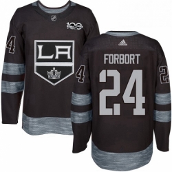 Mens Adidas Los Angeles Kings 24 Derek Forbort Premier Black 1917 2017 100th Anniversary NHL Jersey 